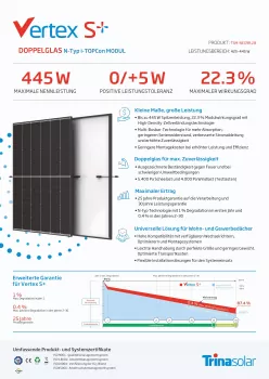 445W Solarmodul Trina Solar Vertex S+ Dual-Glas N-Type TopCon