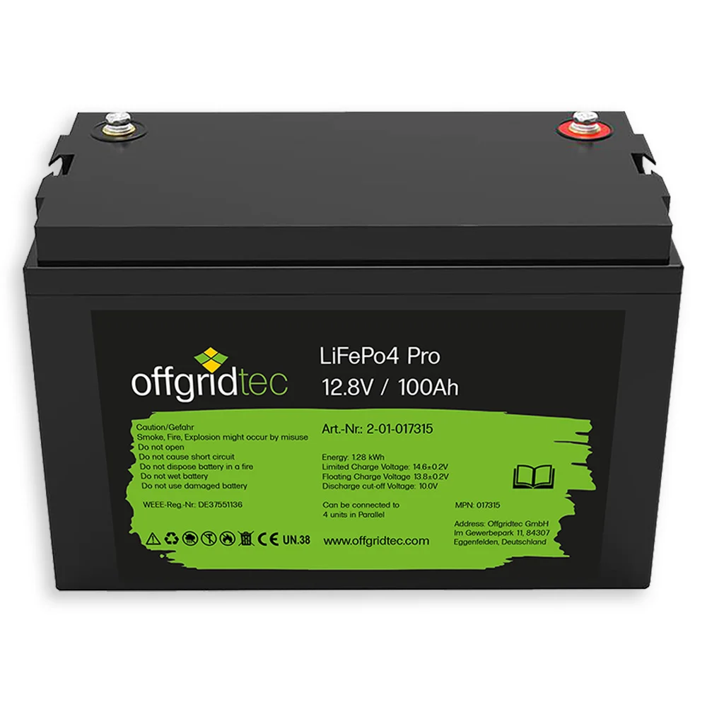 100Ah 12V LiFePo4 Pro Lithiumakku 12/100 1280Wh 12,8V Offgridtec